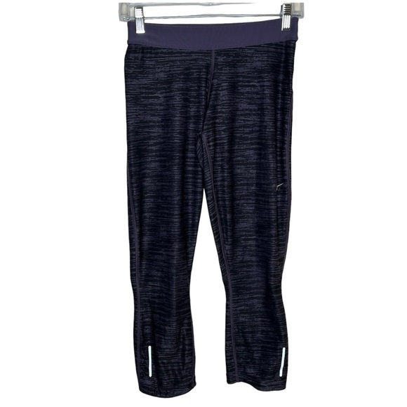 NIKE Cropped Leggings Fold Over Just Do It Waistband Running Workout Athleisure - Picture 1 of 9